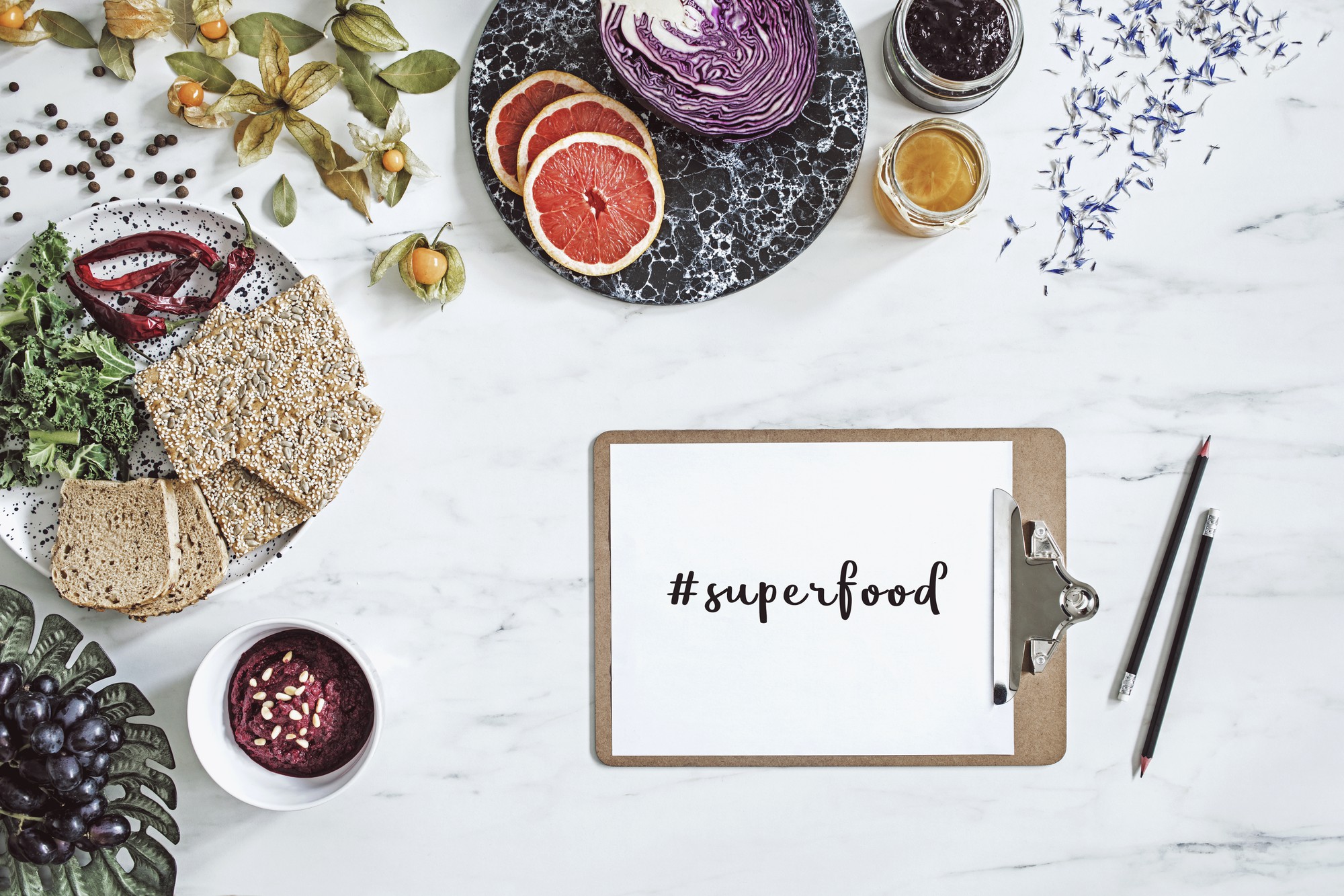 Subscription package styled flatlay